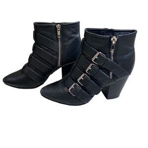 Rebecca Minkoff Womens Audrey Ankle Boots Booties Black Leather.size 6 🪷❣️